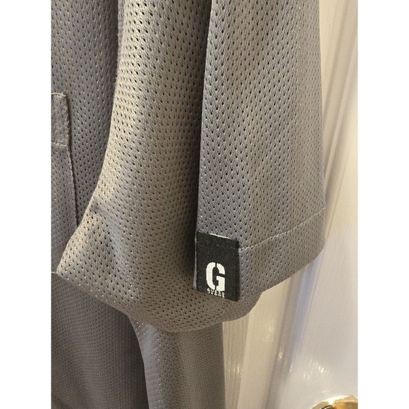 GUESS Shirt Mens XL Gray Button Up Collared Y2K Mesh Club Cruise **Has Pulls** - Picture 8 of 13